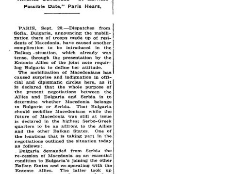 1915.09.21_The New York Times – Bulgaria anger allies and Balkans 1915.09.21_The New York Times - Bulgaria anger allies and Balkans