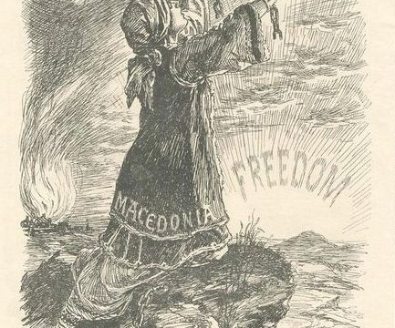 1912.11.27_Bernard Partridge - 'Macedonia, Freedom at last' (drawing)