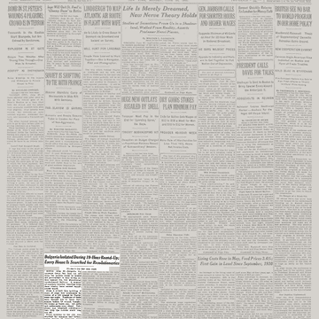 1933.06.26_New York Times - Bulgaria Isolated During 19-Hour Round-Up; Every House Is Searched for Revolutionaries, p1