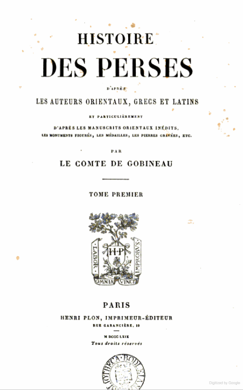 -0200+ « 1869_Arthur de Gobineau – ‘Histoire des Perses’ -0200+ « 1869_Arthur de Gobineau - 'Histoire des Perses'