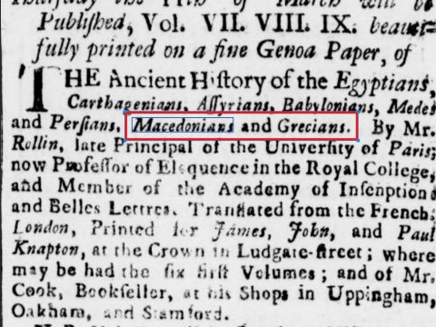 1736.03.11_Stamford Mercury, p4, Lincolnshire - UK