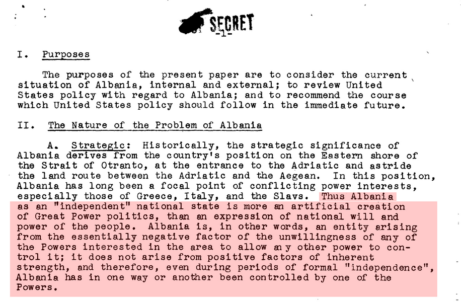 1949.06.15_CIA declassified assessment report on Albania 1949.06.15_CIA declassified assessment report on Albania-01'