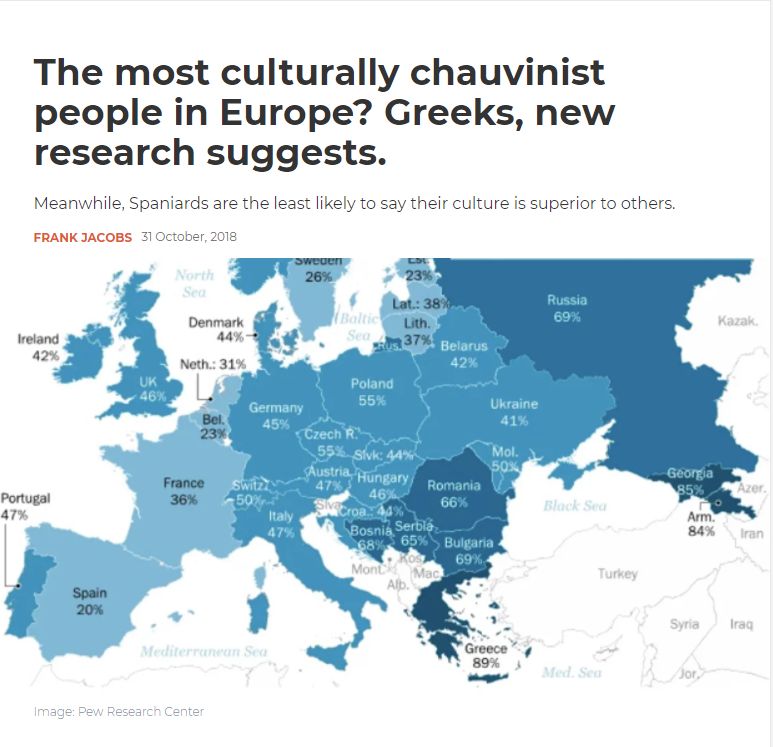 2018.10.31_Pew Research Center - 'The most culturally chauvinist people in Europe? Greeks, new research suggests'