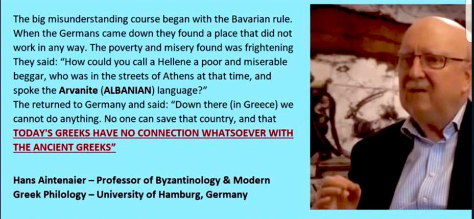 Hans Aintenaier - Today's Greeks has no connection with the Ancient Greeks
