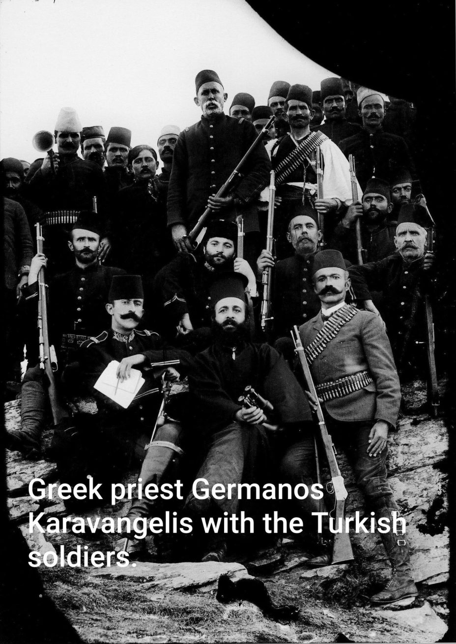 Грчкиот свештеник Германос Каравангелис со турски војници